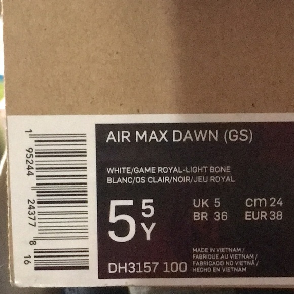 NEW Nike Air Max Dawn (GS)  5.5 Youth BNIB NEW Unisex - Picture 9 of 13